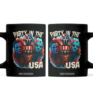 Funny Creepy 4th Of July Party In The USA Coffee Mug 4th Of July Horror Movie Independence Day TS11 Black Print Your Wear