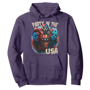 Funny Creepy 4th Of July Party In The USA Hoodie 4th Of July Horror Movie Independence Day TS11 Purple Print Your Wear