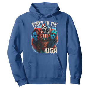 Funny Creepy 4th Of July Party In The USA Hoodie 4th Of July Horror Movie Independence Day TS11 Royal Blue Print Your Wear