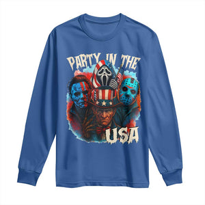 Funny Creepy 4th Of July Party In The USA Long Sleeve Shirt 4th Of July Horror Movie Independence Day TS11 Royal Blue Print Your Wear