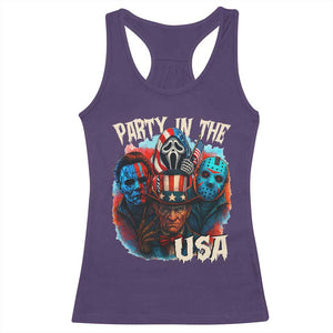 Funny Creepy 4th Of July Party In The USA Racerback Tank Top 4th Of July Horror Movie Independence Day TS11 Purple Print Your Wear