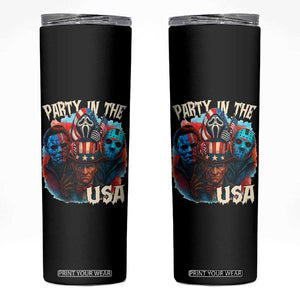 Funny Creepy 4th Of July Party In The USA Skinny Tumbler 4th Of July Horror Movie Independence Day TS11 Black Print Your Wear