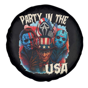 Funny Creepy 4th Of July Party In The USA Spare Tire Cover 4th Of July Horror Movie Independence Day TS11 Print Your Wear