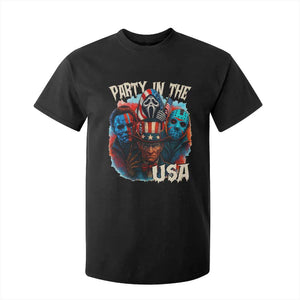 Funny Creepy 4th Of July Party In The USA T Shirt For Kid 4th Of July Horror Movie Independence Day TS11 Black Print Your Wear