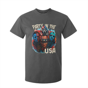 Funny Creepy 4th Of July Party In The USA T Shirt For Kid 4th Of July Horror Movie Independence Day TS11 Dark Heather Print Your Wear
