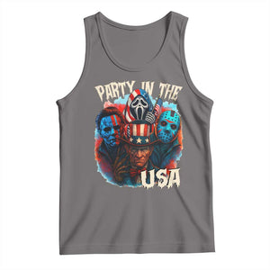 Funny Creepy 4th Of July Party In The USA Tank Top 4th Of July Horror Movie Independence Day TS11 Deep Heather Print Your Wear