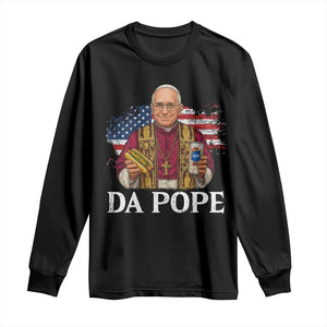 Funny Da Pope America Chicago Leo XIV Long Sleeve Shirt Hotdog And Beer TS11 Black Print Your Wear