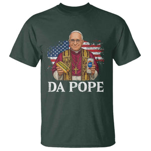 Funny Da Pope America Chicago Leo XIV T Shirt Hotdog And Beer TS11 Dark Forest Green Print Your Wear