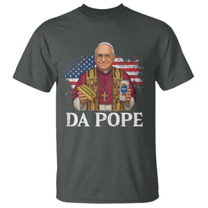 Funny Da Pope America Chicago Leo XIV T Shirt Hotdog And Beer TS11 Dark Heather Print Your Wear