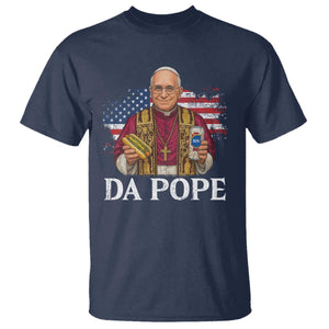 Funny Da Pope America Chicago Leo XIV T Shirt Hotdog And Beer TS11 Navy Print Your Wear