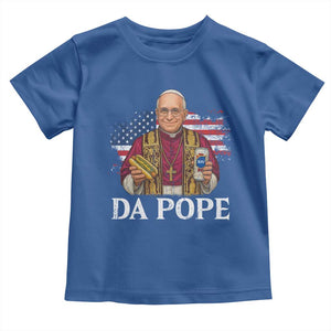 Funny Da Pope America Chicago Leo XIV Toddler T Shirt Hotdog And Beer TS11 Royal Blue Print Your Wear