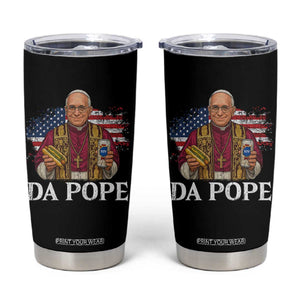 Funny Da Pope America Chicago Leo XIV Tumbler Cup Hotdog And Beer TS11 Black Print Your Wear