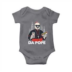 Funny Da Pope Chicago Hot Dog Baby Onesie 267th Pope Leo XIV TS02 Charcoal Print Your Wear