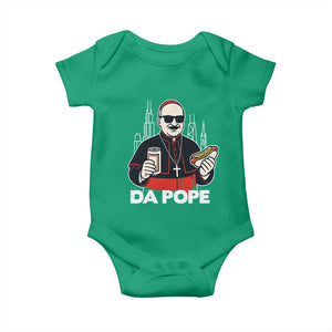 Funny Da Pope Chicago Hot Dog Baby Onesie 267th Pope Leo XIV TS02 Irish Green Print Your Wear