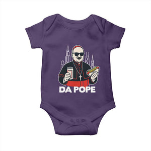 Funny Da Pope Chicago Hot Dog Baby Onesie 267th Pope Leo XIV TS02 Purple Print Your Wear