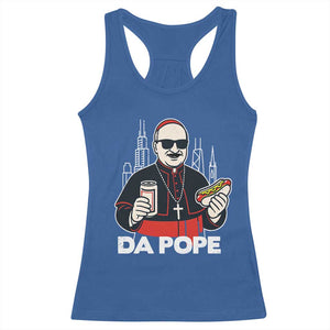 Funny Da Pope Chicago Hot Dog Racerback Tank Top 267th Pope Leo XIV TS02 Royal Blue Print Your Wear