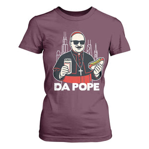 Funny Da Pope Chicago Hot Dog T Shirt For Women 267th Pope Leo XIV TS02 Maroon Print Your Wear