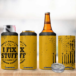 Funny Dad 4 in 1 Can Cooler Tumbler Grandpa Mechanic Handyman Engine Oil Filter Cup TB10 Print Your Wear