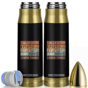 Funny Dad Bullet Tumbler Grandpa Mechanic Handyman Step Dad Fathers Day Gift Retro TB10 Black Print Your Wear