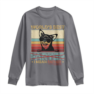 Funny Dad Dog Long Sleeve Shirt Fathers Day World's Best Farter I Mean Father TS10 Charcoal Print Your Wear