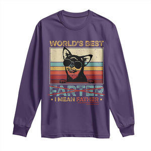 Funny Dad Dog Long Sleeve Shirt Fathers Day World's Best Farter I Mean Father TS10 Purple Print Your Wear