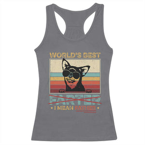Funny Dad Dog Racerback Tank Top Fathers Day World's Best Farter I Mean Father TS10 Charcoal Print Your Wear