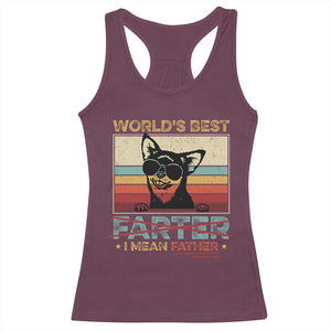 Funny Dad Dog Racerback Tank Top Fathers Day World's Best Farter I Mean Father TS10 Maroon Print Your Wear
