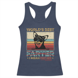 Funny Dad Dog Racerback Tank Top Fathers Day World's Best Farter I Mean Father TS10 Navy Print Your Wear
