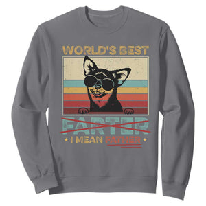 Funny Dad Dog Sweatshirt Fathers Day World's Best Farter I Mean Father TS10 Charcoal Print Your Wear