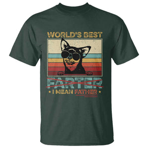 Funny Dad Dog T Shirt Fathers Day World's Best Farter I Mean Father TS10 Dark Forest Green Print Your Wear