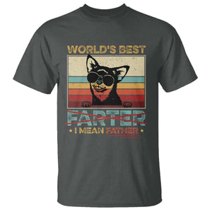 Funny Dad Dog T Shirt Fathers Day World's Best Farter I Mean Father TS10 Dark Heather Print Your Wear