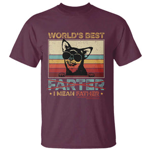 Funny Dad Dog T Shirt Fathers Day World's Best Farter I Mean Father TS10 Maroon Print Your Wear