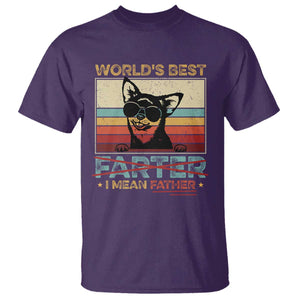 Funny Dad Dog T Shirt Fathers Day World's Best Farter I Mean Father TS10 Purple Print Your Wear
