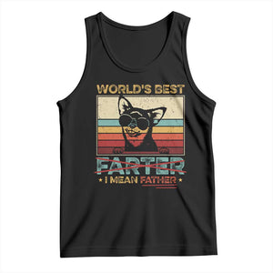Funny Dad Dog Tank Top Fathers Day World's Best Farter I Mean Father TS10 Black Print Your Wear