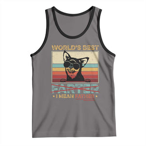 Funny Dad Dog Tank Top Fathers Day World's Best Farter I Mean Father TS10 Deep Heather Black Print Your Wear