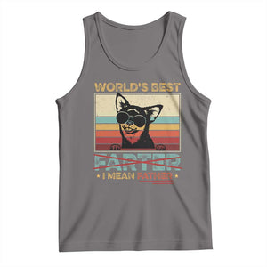 Funny Dad Dog Tank Top Fathers Day World's Best Farter I Mean Father TS10 Deep Heather Print Your Wear