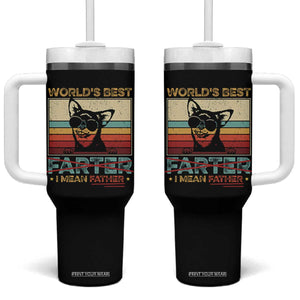 Funny Dad Dog Tumbler With Handle Fathers Day World's Best Farter I Mean Father TS10 One Size: 40 oz Black Print Your Wear