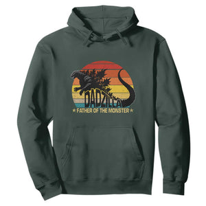 Funny Dad Giant Monster Hoodie Dadzilla Father Of The Monster Fathers Day TS11 Dark Forest Green Print Your Wear