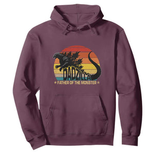 Funny Dad Giant Monster Hoodie Dadzilla Father Of The Monster Fathers Day TS11 Maroon Print Your Wear