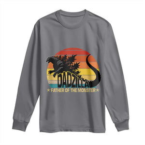 Funny Dad Giant Monster Long Sleeve Shirt Dadzilla Father Of The Monster Fathers Day TS11 Charcoal Print Your Wear