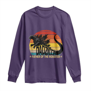 Funny Dad Giant Monster Long Sleeve Shirt Dadzilla Father Of The Monster Fathers Day TS11 Purple Print Your Wear