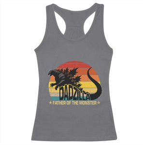 Funny Dad Giant Monster Racerback Tank Top Dadzilla Father Of The Monster Father's Day TS11 Charcoal Print Your Wear