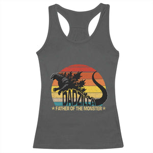 Funny Dad Giant Monster Racerback Tank Top Dadzilla Father Of The Monster Father's Day TS11 Dark Heather Print Your Wear
