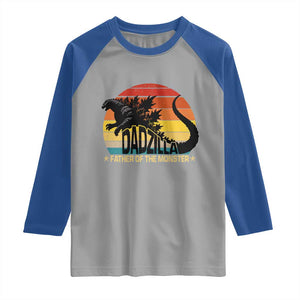 Funny Dad Giant Monster Raglan Shirt Dadzilla Father Of The Monster Father's Day TS11 Sport Gray Royal Print Your Wear