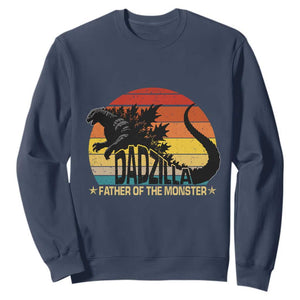 Funny Dad Giant Monster Sweatshirt Dadzilla Father Of The Monster Fathers Day TS11 Navy Print Your Wear