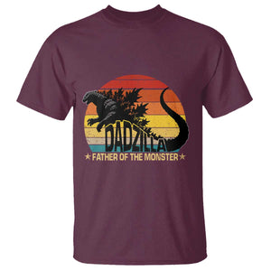 Funny Dad Giant Monster T Shirt Dadzilla Father Of The Monster Fathers Day TS11 Maroon Print Your Wear
