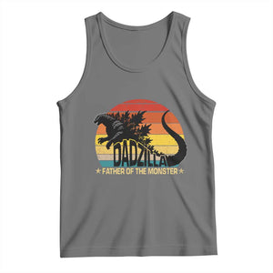 Funny Dad Giant Monster Tank Top Dadzilla Father Of The Monster Father's Day TS11 Black Heather Print Your Wear