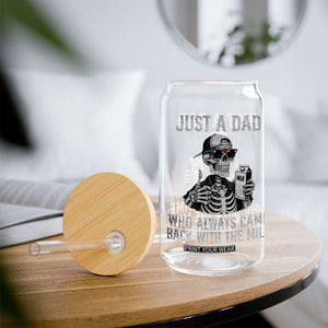 Funny Dad Glass Can Just A Dad Who Always Came Back With The Milk Skeleton American Flag TS10 Print Your Wear