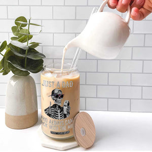 Funny Dad Glass Can Just A Dad Who Always Came Back With The Milk Skeleton American Flag TS10 Print Your Wear