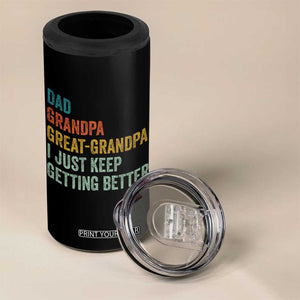 Funny Dad Great Grandpa 4 in 1 Can Cooler Tumbler Retro Fathers Day TS10 Print Your Wear